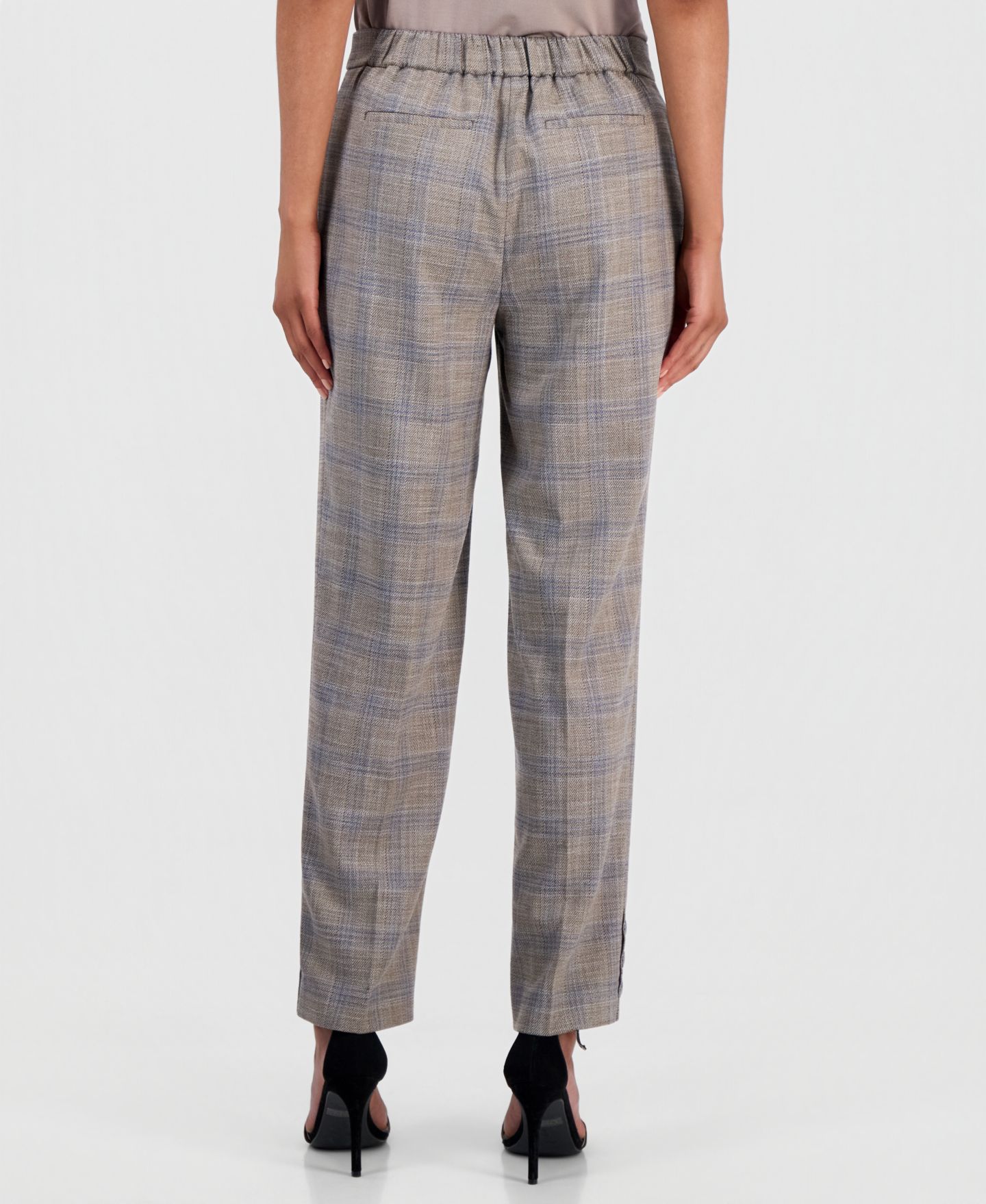 Женские брюки Anne Klein Mid-Rise Straight-Leg Ankle, цвет: Натуральный глиняный разноцветный — фото 4