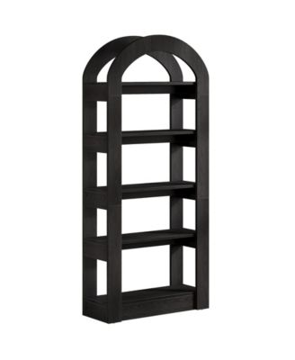5 Tier Wooden Bookshelf with Arch Shape Display Shelves