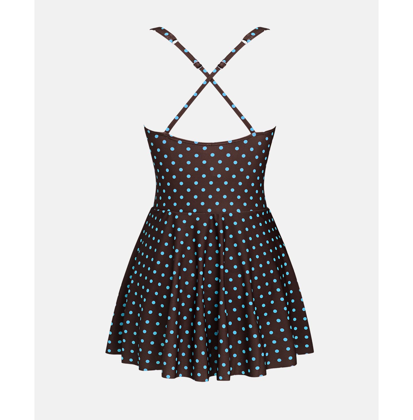 Женское платье Cupshe Polka Dot Plunge Swim Dress with Criss-Cross Back, цвет: Коричневый — фото 5