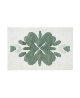 Floral Cotton Bath Mat, 24" x 17"