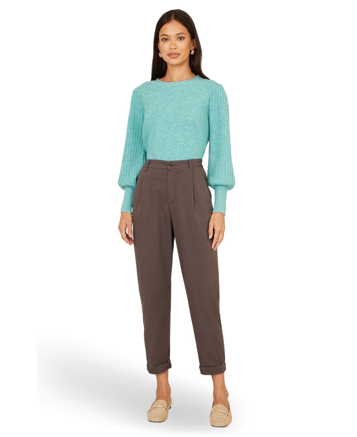 Yumi Women's Cotton Canvas Chino Trousers