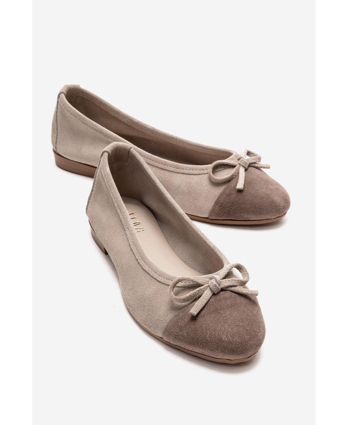 Женские кожаные балетки Forever & Always Shoes Boleo, цвет: Бежевый замшевый — фото 4