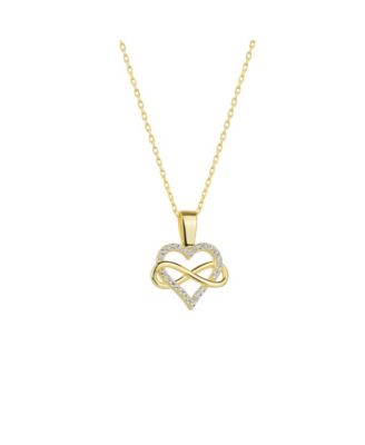 Infinity Heart Love Sterling Silver Pendant Necklace