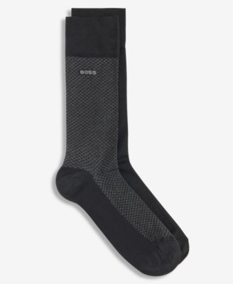 BOSS by Men's Mini Logo Detail Socks, 2-Pack