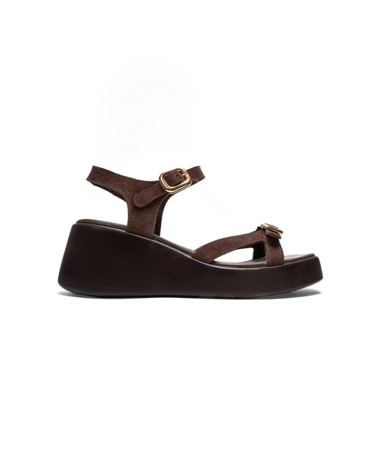 Женские сандалии Forever & Always Shoes Kalia Leather Wedge Sandal, цвет: Коричневый замшевый — фото 2