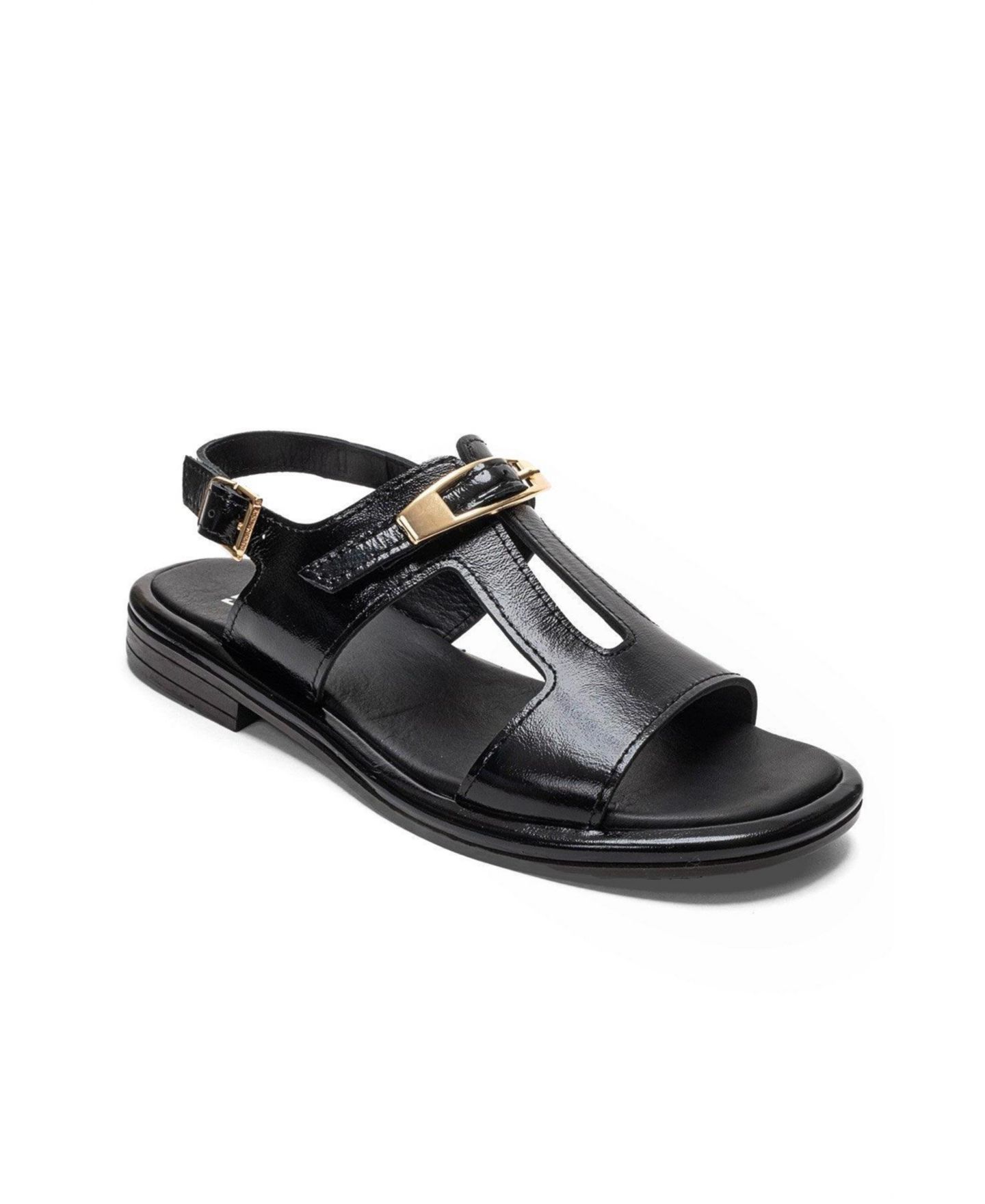 Женские сандалии Forever & Always Shoes Auren Leather Buckle Sandal, цвет: Чёрный — фото 1
