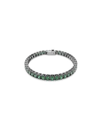 Ruthenium-Plated Matrix Tennis Bracelet