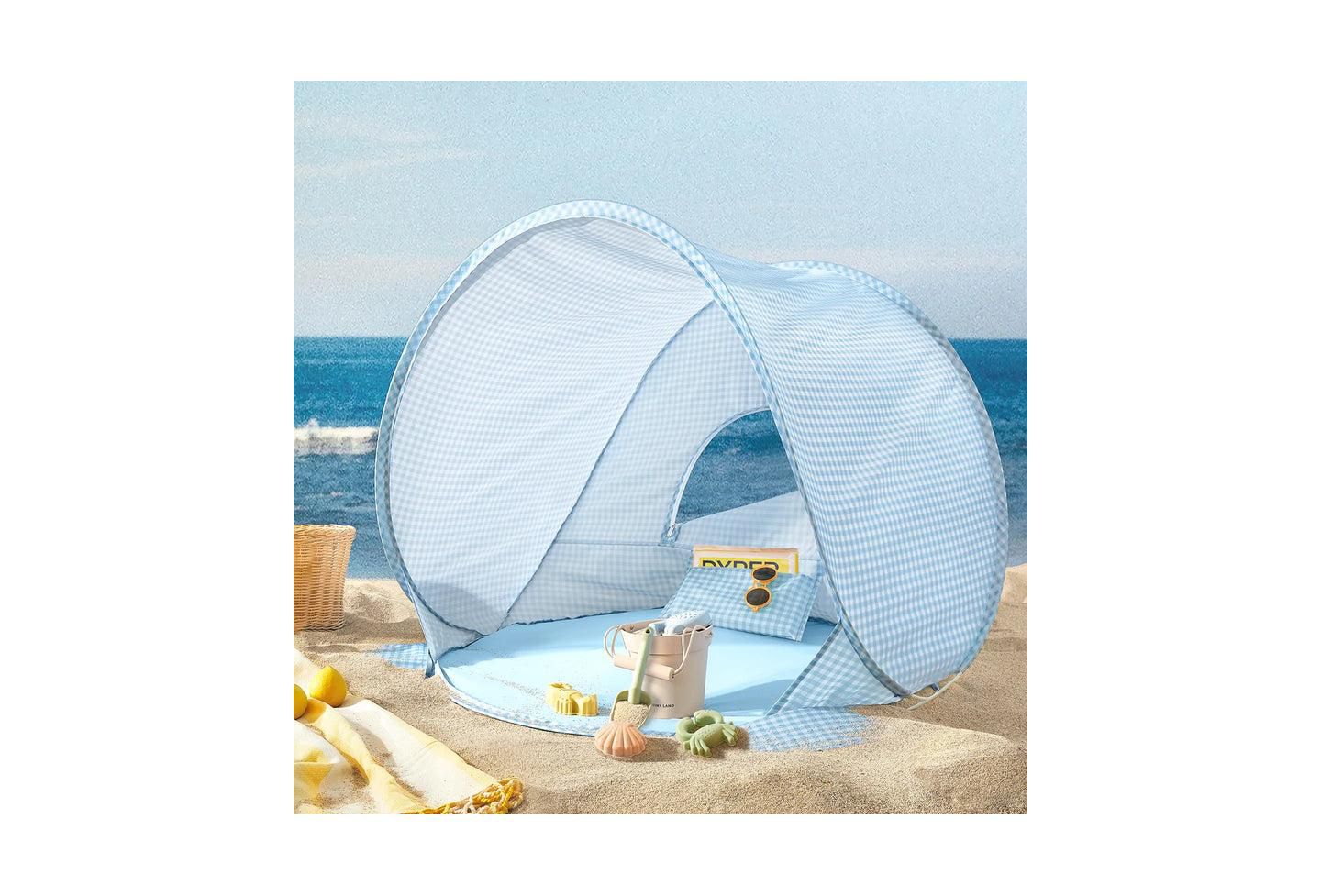 Детская игрушка Tiny Land One-Stop Beach Tent, 35.43"L x 27.56"W x 31.5"H, Ages 6+ Months, цвет: Синий — фото 1