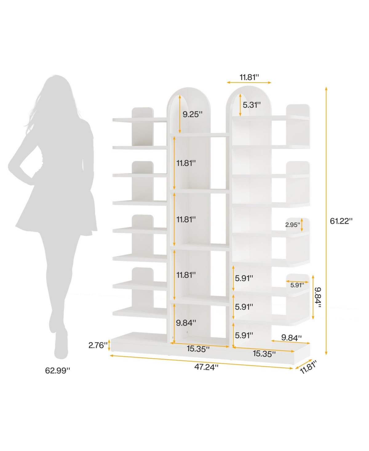 Slickblue 13 Tier Shoe Rack Freestanding Entryway Shoe Organizer