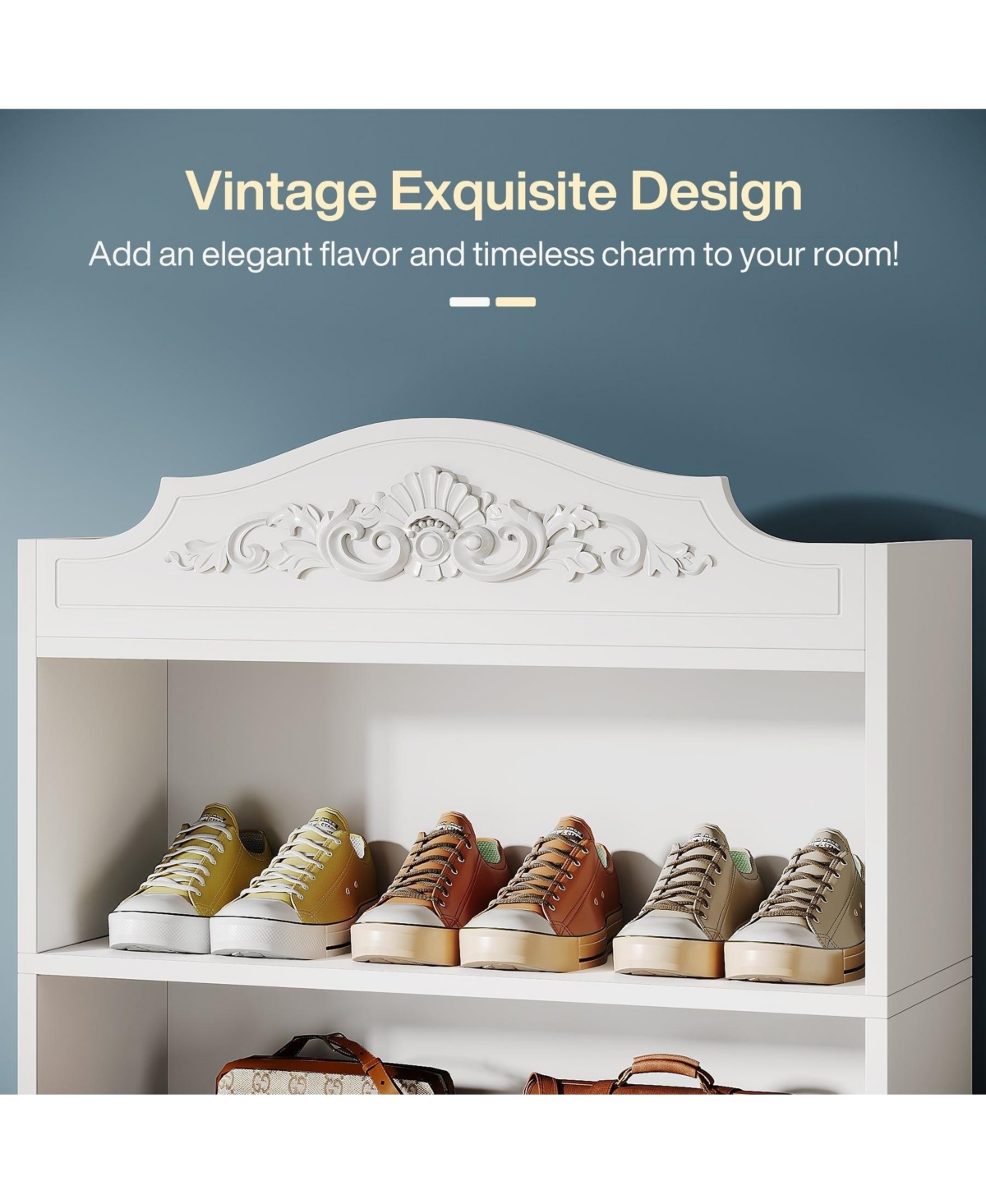 Slickblue Freestanding 72.8 Inch Wood Shoe Cabinet with 5 Tier Storage