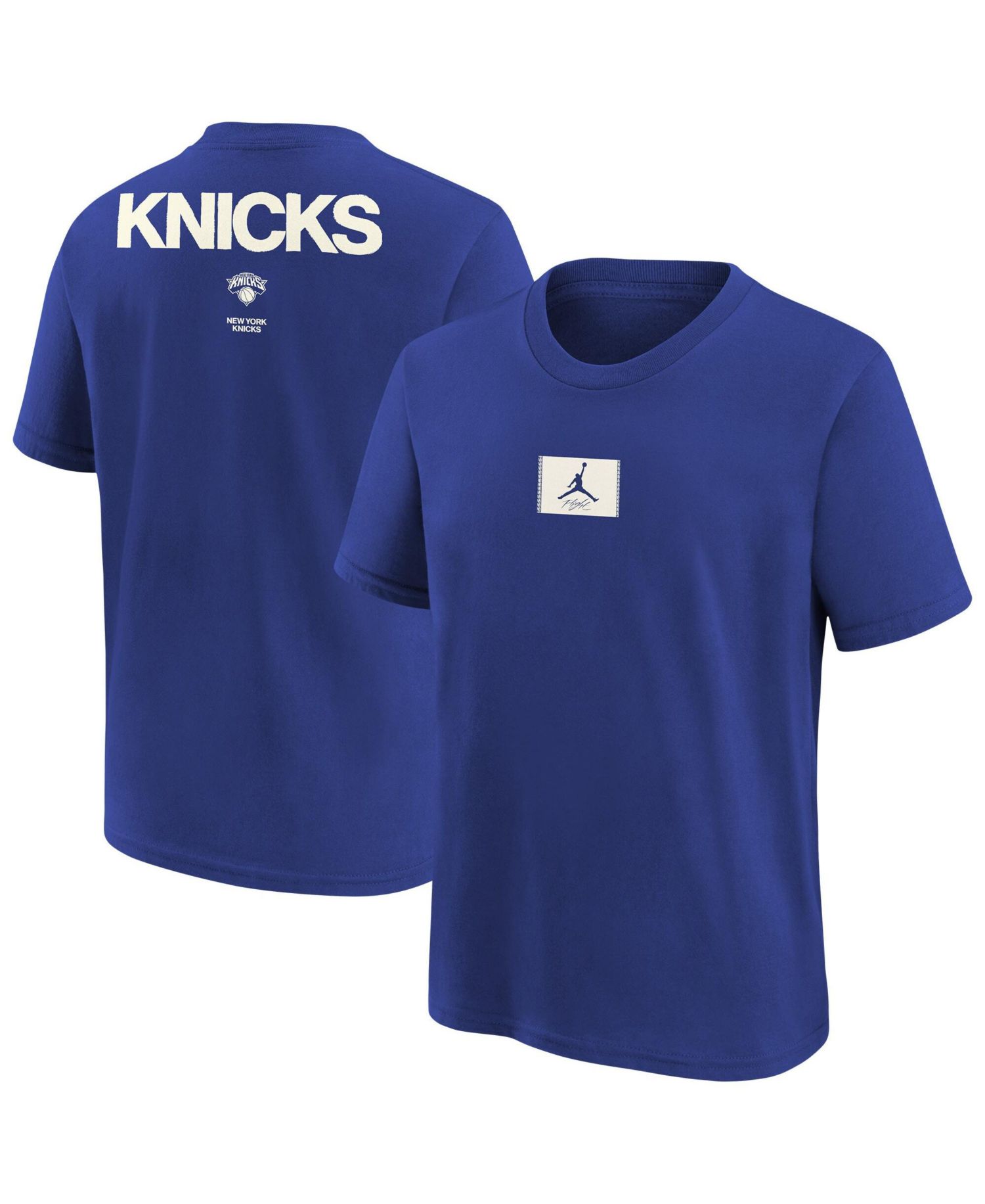 Big Boys and Girls Royal New York Knicks Courtside Statement 85 T-Shirt