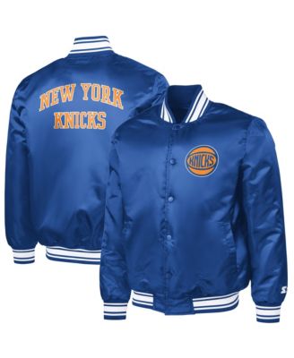 Men's Blue New York Knicks Team Name Varsity Full-Snap Jacket