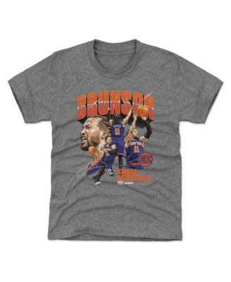 Big Boys and Girls Jalen Brunson Gray New York Knicks Collage T-Shirt