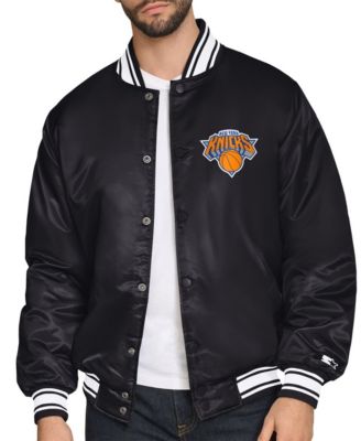Men's Black New York Knicks Triangle Full-Snap Varsity Jacket