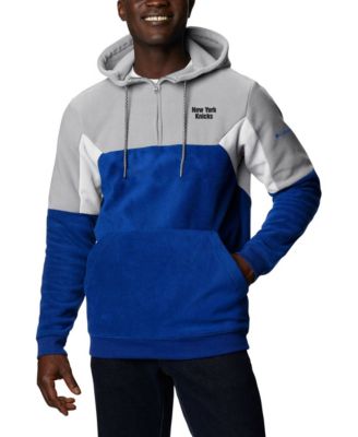 Men's Blue New York Knicks Lodge Quarter-Zip Hoodie