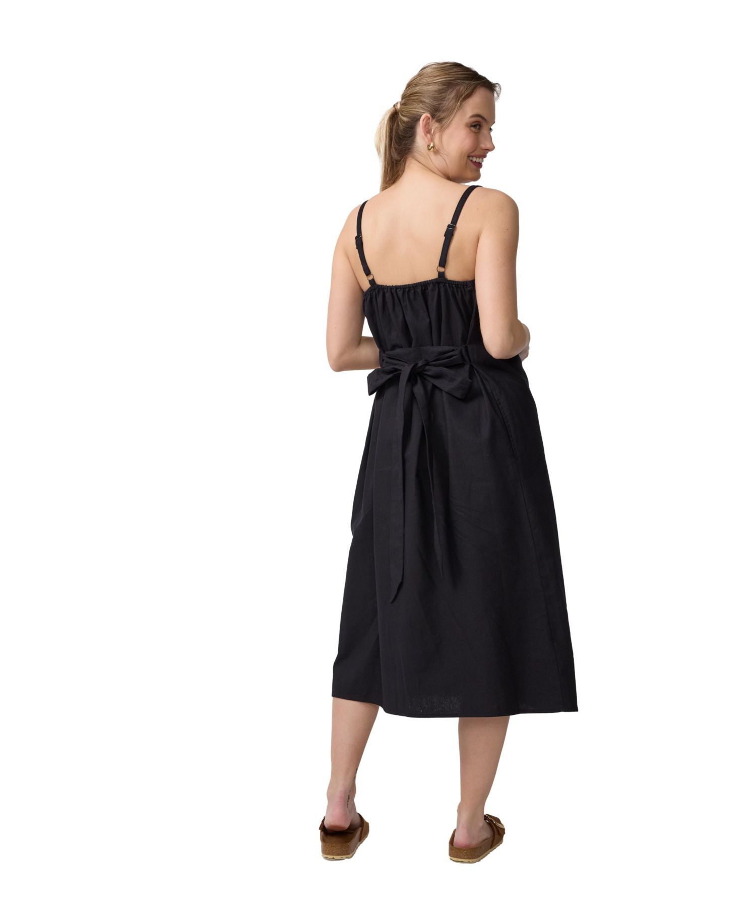 Maternity Ingrid + Isabel Sleeveless Button Front Midi Dress