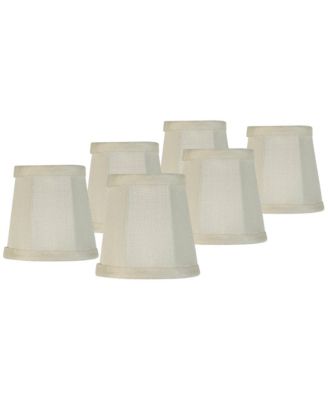 Imperial Shade Set of 6 Empire Lamp Shades Small 3" Top x 4" Bottom x 4" High Candelabra Clip-On Fitting