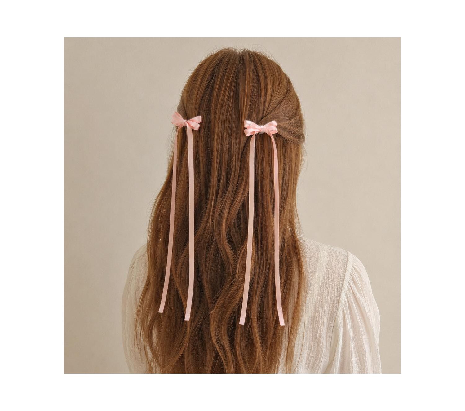 Girls Ribbon Bow Clip Set (4pc)