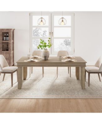71 in Long Kitchen Farmhouse Dining Table for Dining Room, Kitchen, Natrual, 6-8 People