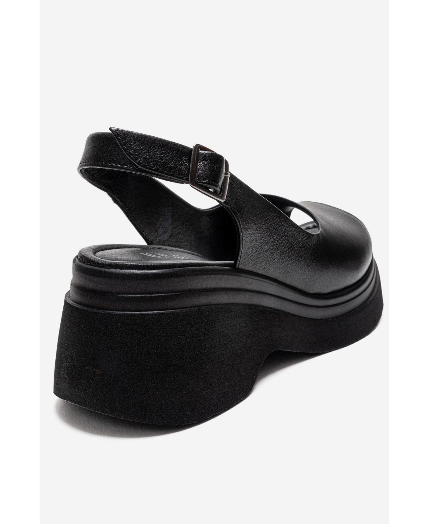 Женские сандалии Forever & Always Shoes Laure Leather Wedge Sandal, цвет: Чёрный — фото 6