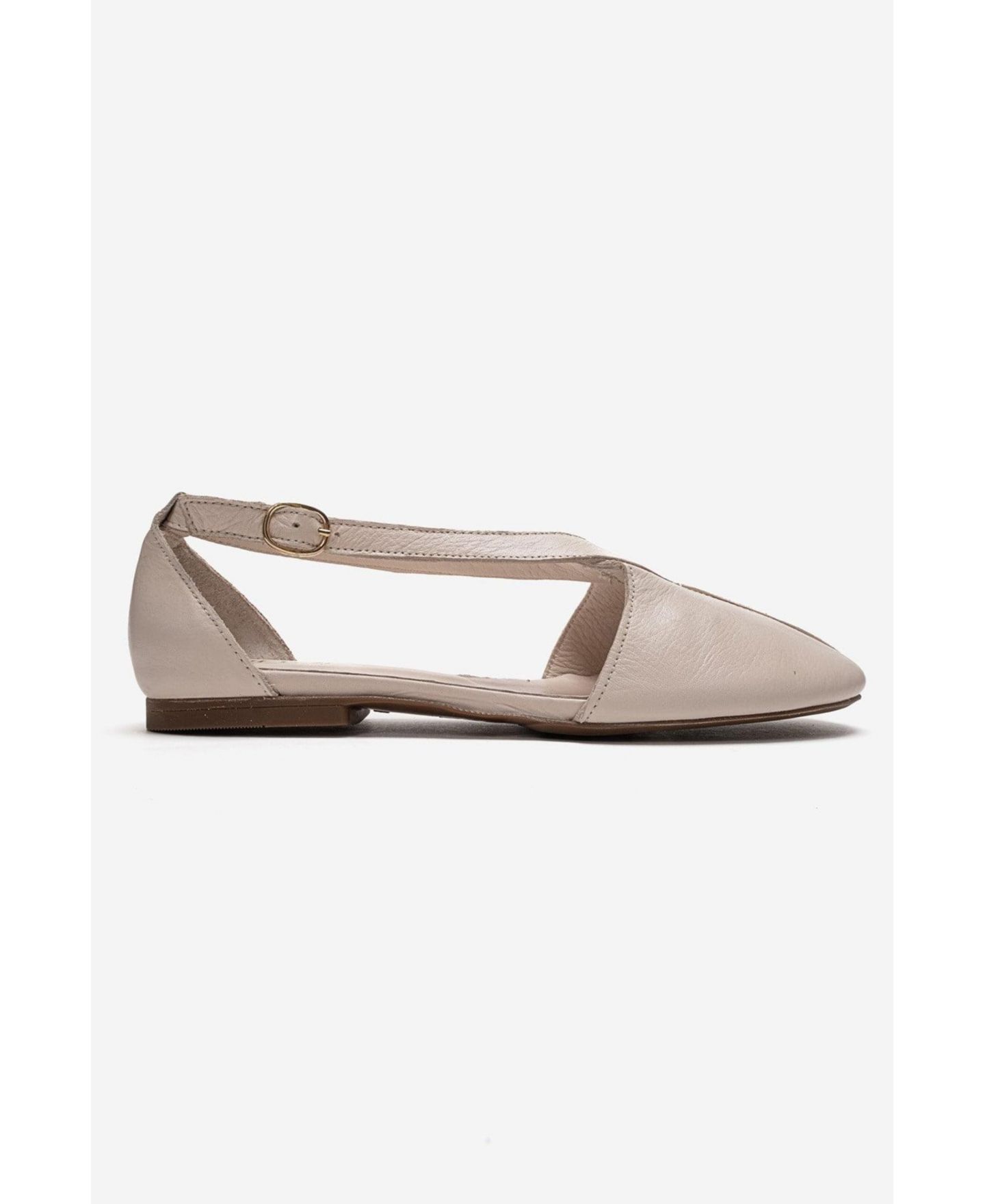 Женские балетки Forever & Always Shoes Fable Leather Side Cut Ballet Flat, цвет: Бежевый — фото 2