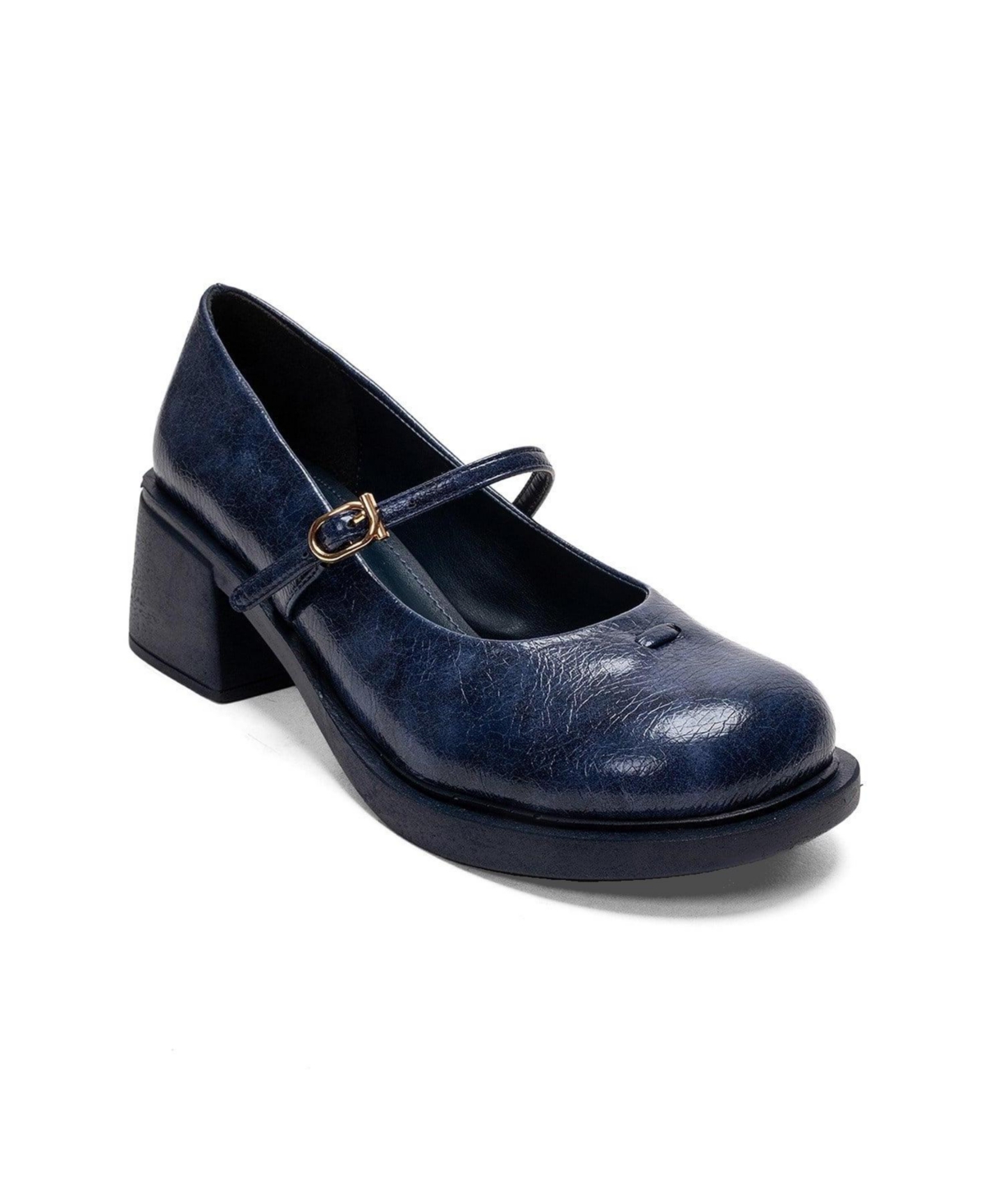 Prologue Shoes Women's Luanda Block Heel Mary Jane Shoes - Navy