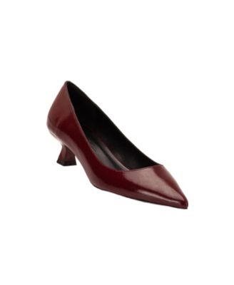Womens Helly Kitten Heel Leather Stiletto Pumps