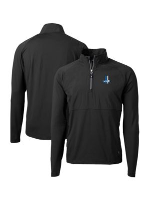Men's Black Detroit Lions Adapt Eco Knit Hybrid Quarter-Zip Throwback Pullover Sweatshirt