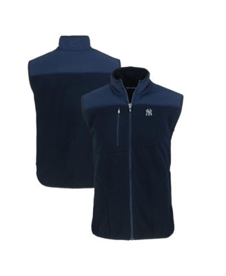 Men's Navy New York Yankees Big & Tall Cascade Eco Sherpa Fleece Full-Zip Vest