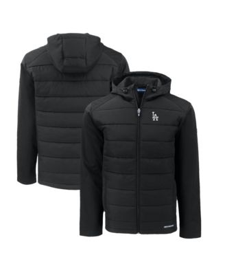 Men's Black Los Angeles Dodgers Big & Tall Evoke Hybrid Eco Softshell Full-Zip Hoodie