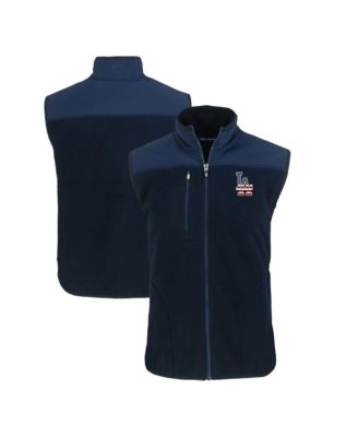 Men's Navy Los Angeles Dodgers Stars Stripes Cascade Eco Sherpa Fleece Full-Zip Vest