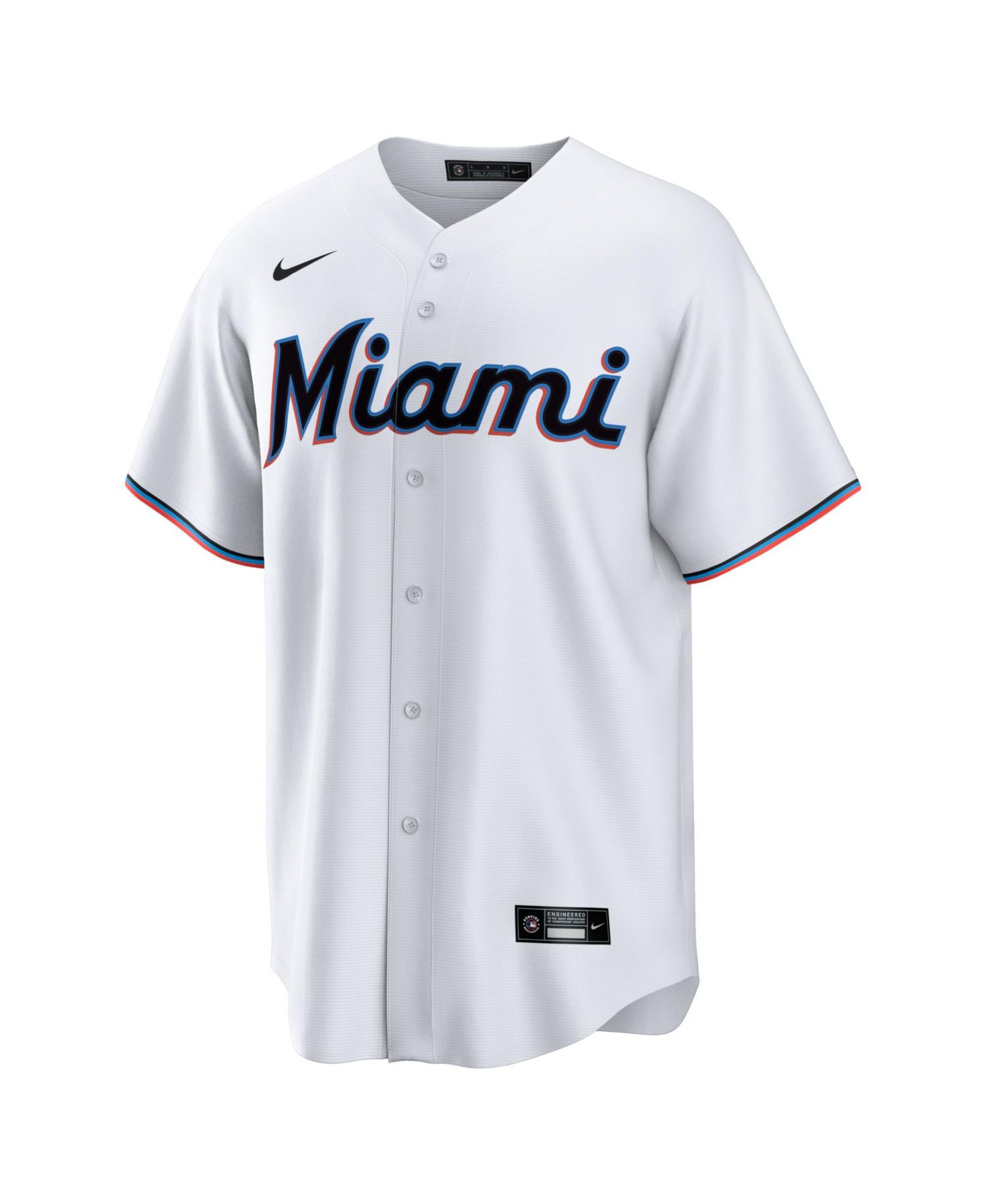 Men's White Miami Marlins Home Big & Tall Replica Jersey
