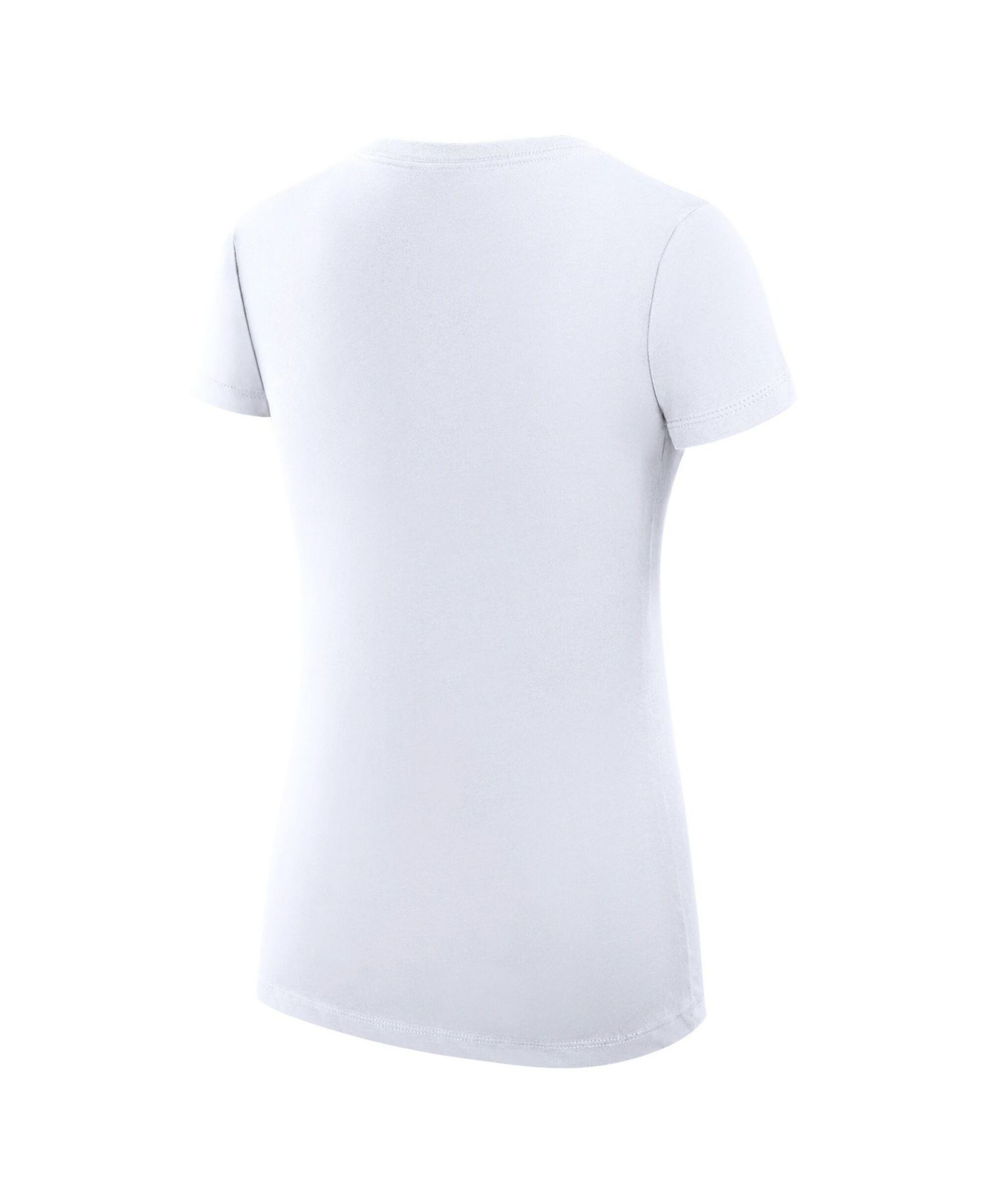 Women's White New York Yankees Super-Slim Fit Lightweight Team Logo Graphic V-Neck T-Shirt