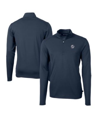 Men's Navy New York Yankees Big & Tall Virtue Eco Pique Quarter-Zip Jacket