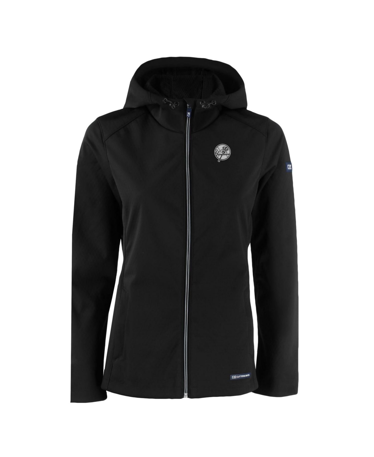 Women's Black New York Yankees Evoke Eco Softshell Full-Zip Hoodie Jacket
