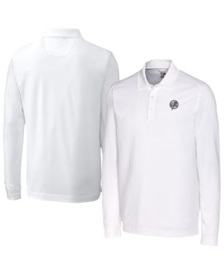 Men's White New York Yankees Advantage DryTec Tri-Blend Long Sleeve Polo Shirt