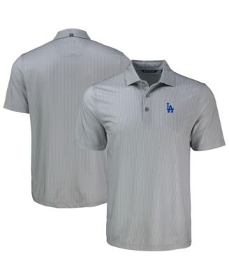 Men's Gray Los Angeles Dodgers Pike Eco Shadow Check Print Polo Shirt