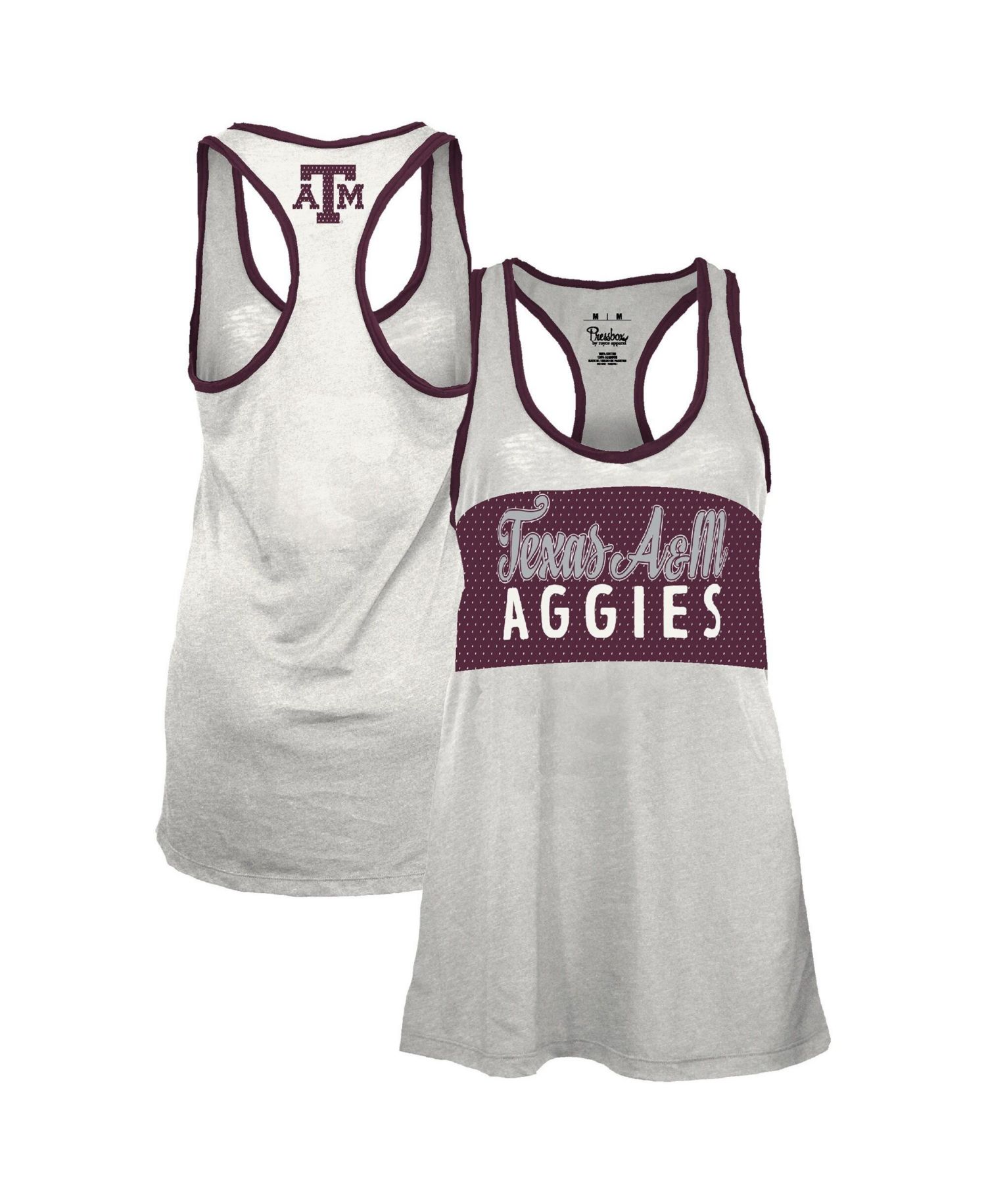Women's White/Maroon Texas A&M Aggies Tracy Racerback Burnout Tank Top