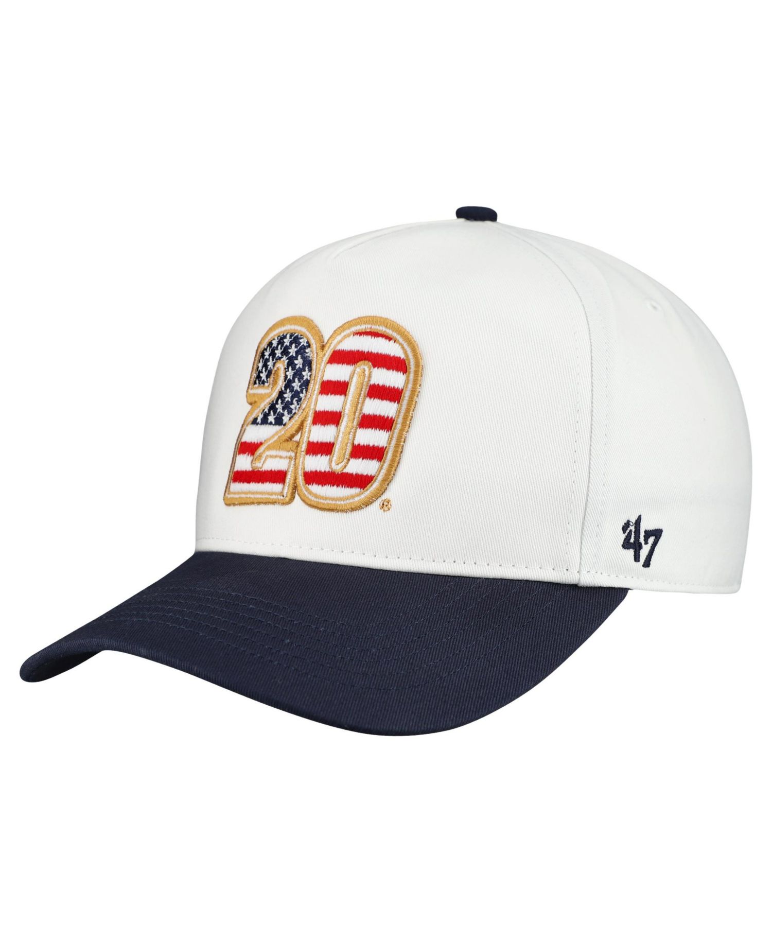 Men's White Christopher Bell Flag Fill Two-Tone Team Adjustable Hitch Hat