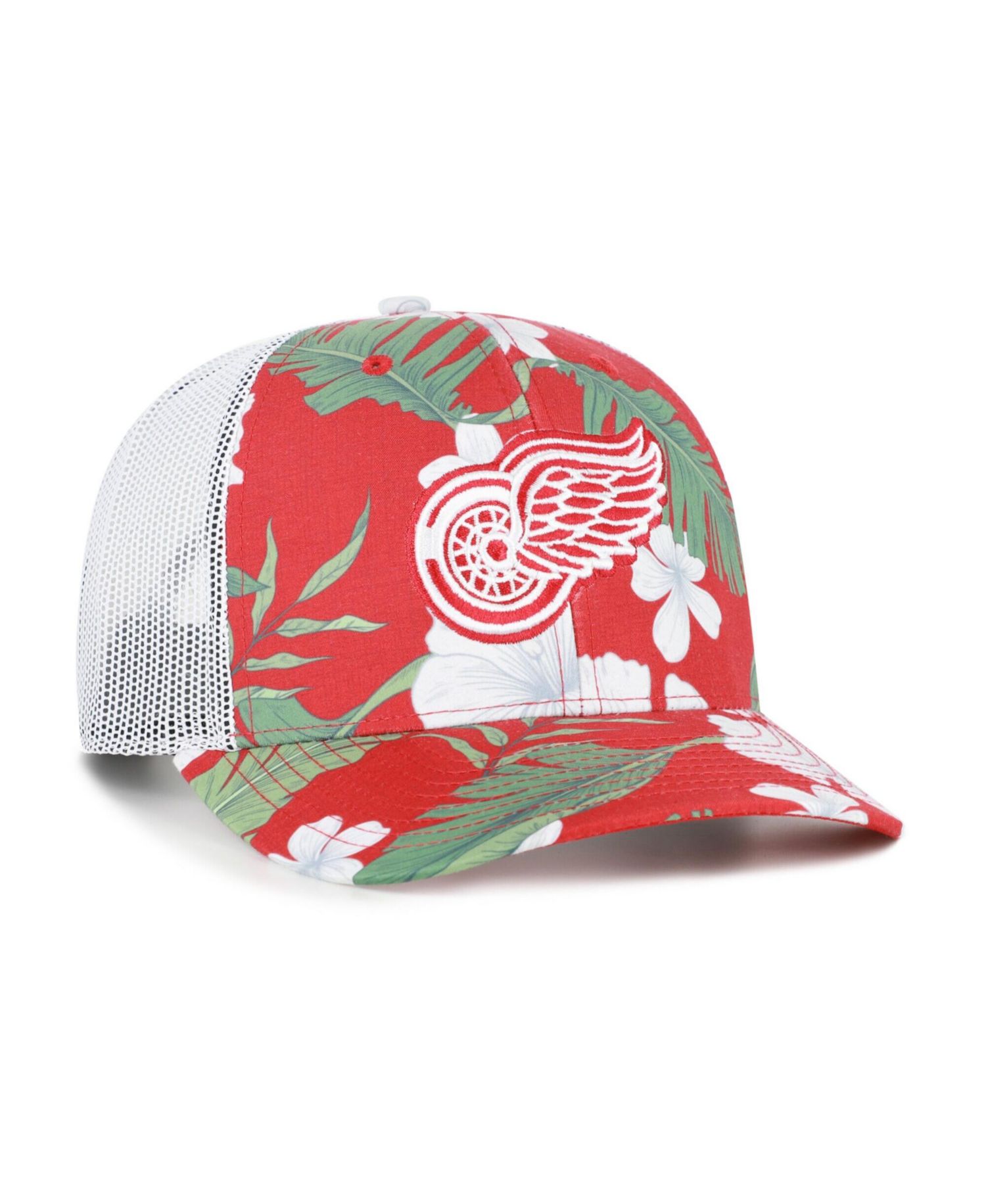 Men's Red/White Detroit Red Wings Beach Side Adjustable Trucker Hat