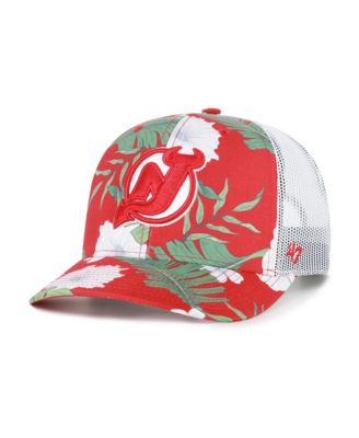 Men's Red/White New Jersey Devils Beach Side Adjustable Trucker Hat