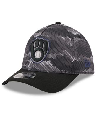 Men's Black Milwaukee Brewers Camo 39THIRTY A-Frame Flex Hat