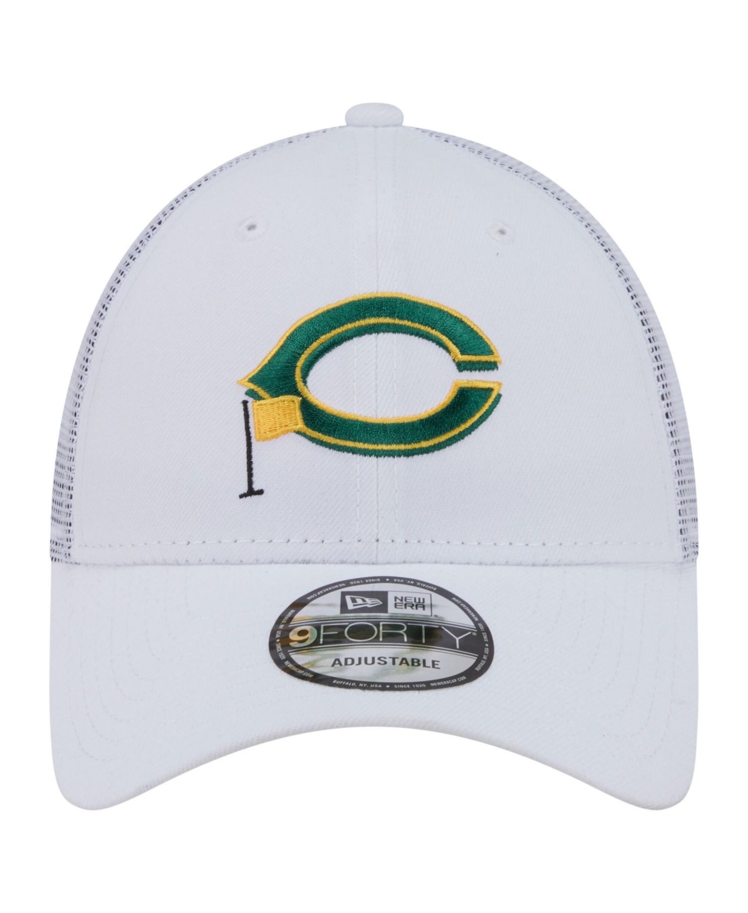 Men's White Cincinnati Reds Flag 9FORTY Trucker Adjustable Hat