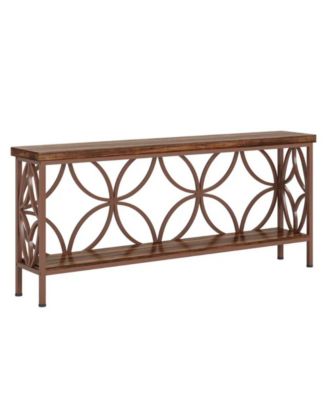 2-Tier Console Sofa Table with Industrial Design for Entryway and Living Room