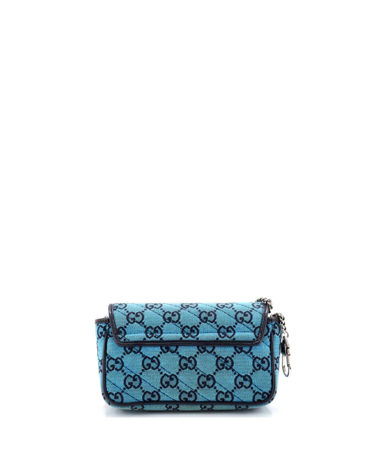 Super Mini GG Marmont Flap Bag Diagonal Quilted GG Canvas