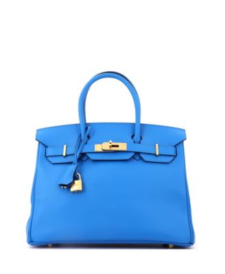 Birkin 30 Handbag Blue Epsom with Gold Hardware