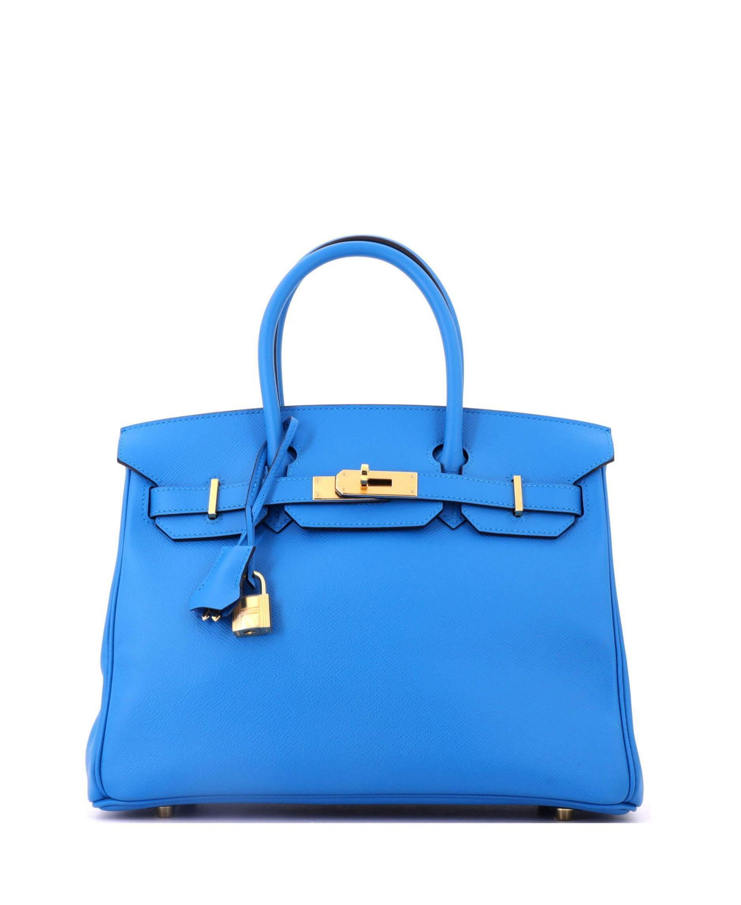 Birkin 30 Handbag Blue Epsom with Gold Hardware