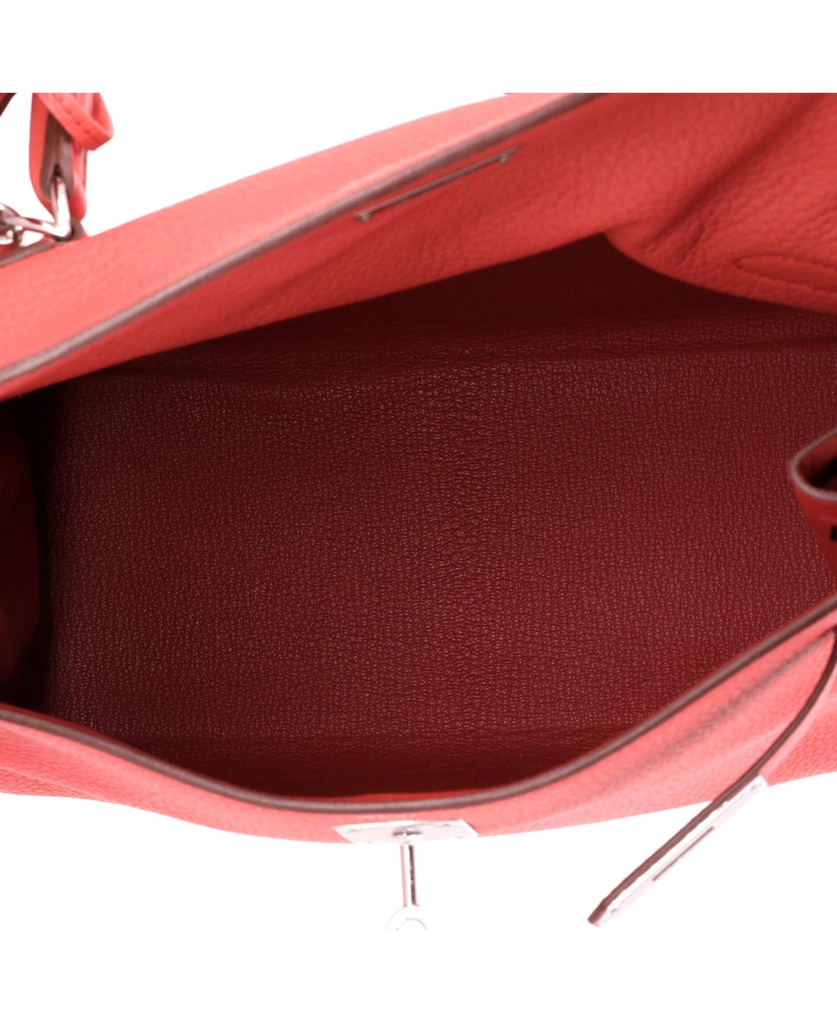 Pre-Owned HERMES Kelly 28 Handbag Pink Clemence with Palladium Hardware