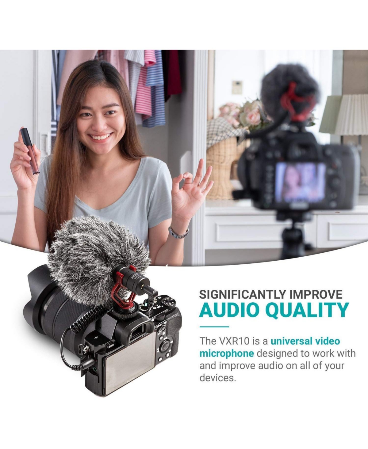 Movo VXR10 Universal Video Microphone with Lightning Adapter