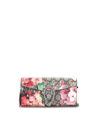 Long Dionysus Chain Wallet Blooms Print GG Coated Canvas